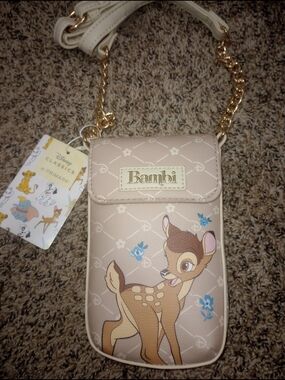 Disney Bambi Beige Crossbody Bag with Gold Chain